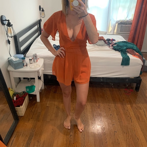 Charlotte Russe orange romper - Picture 7 of 7